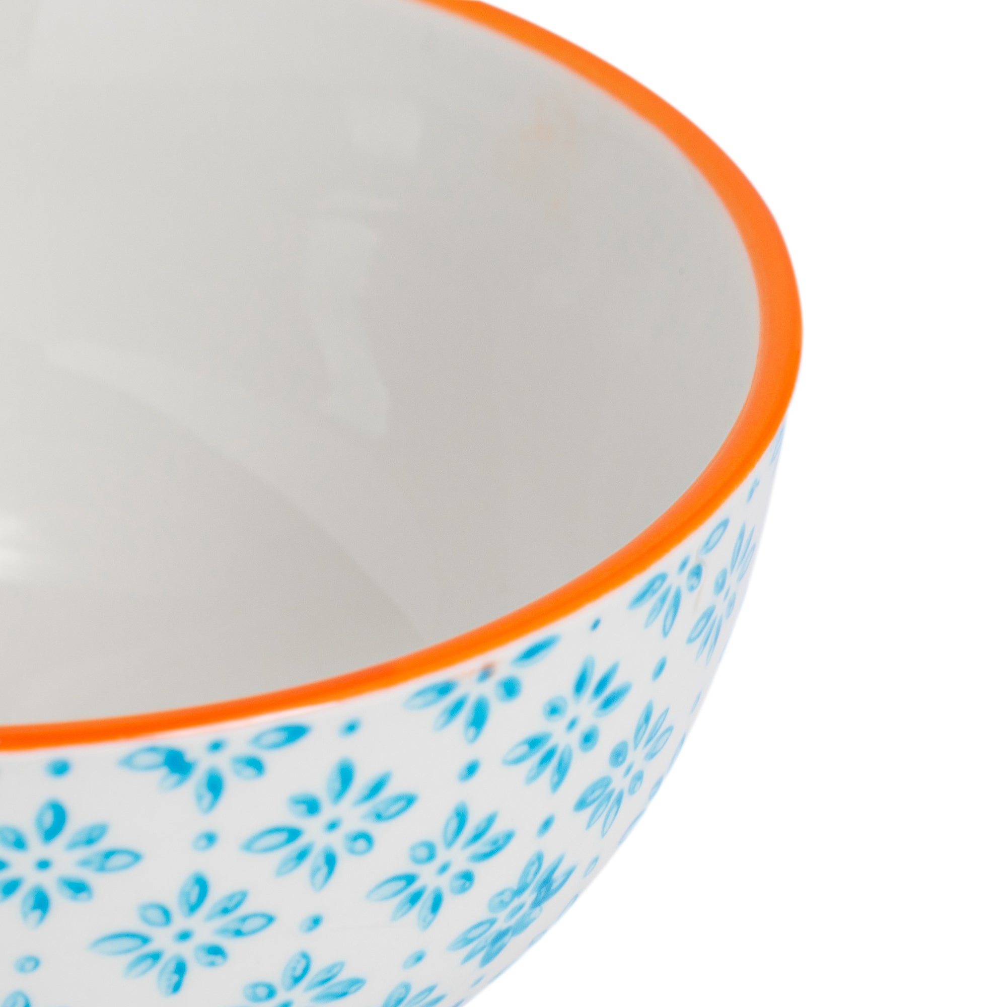 Hand-Printed Rice Bowl - 12cm - Light Blue