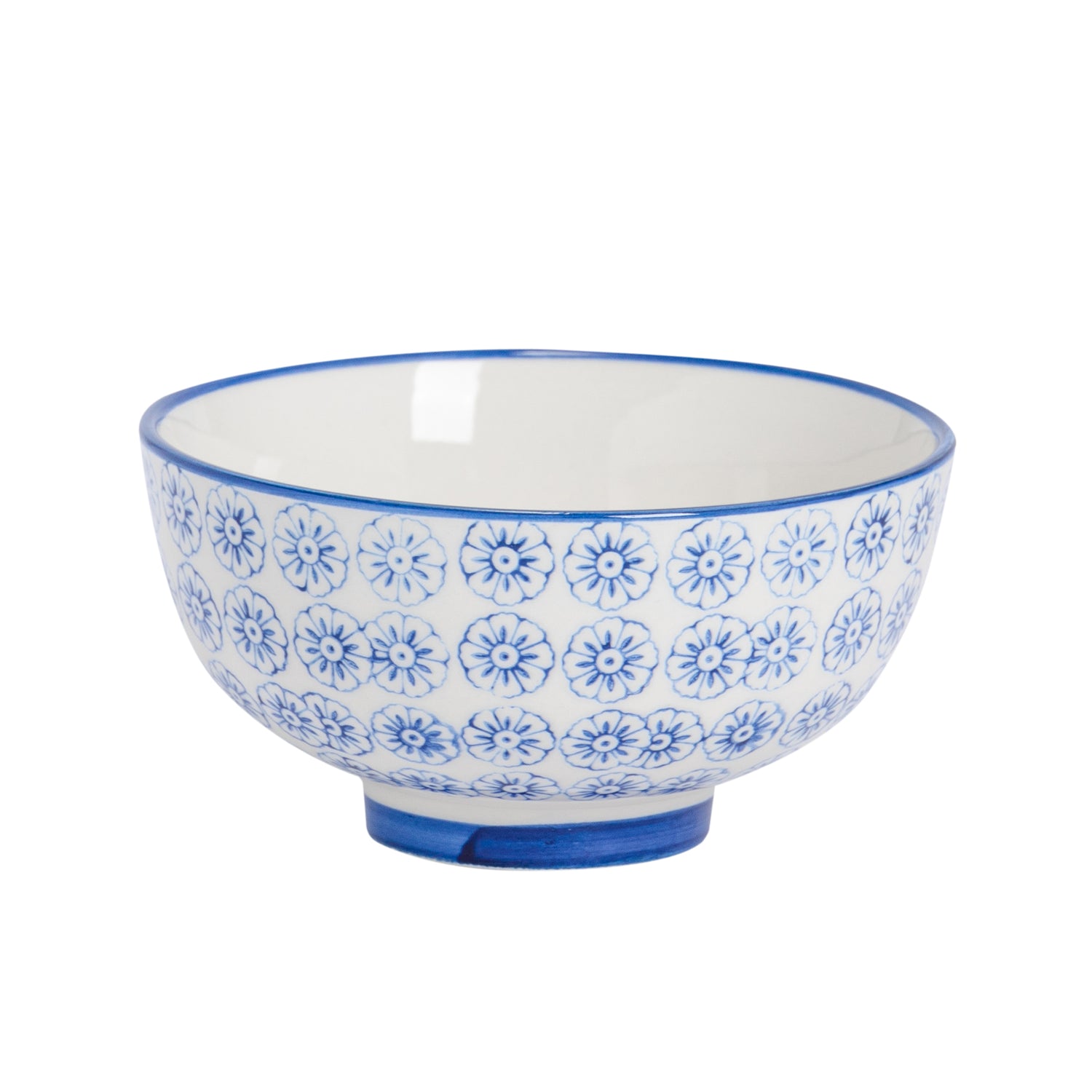Nicola Spring Hand-Printed Rice Bowl - 12cm - Navy