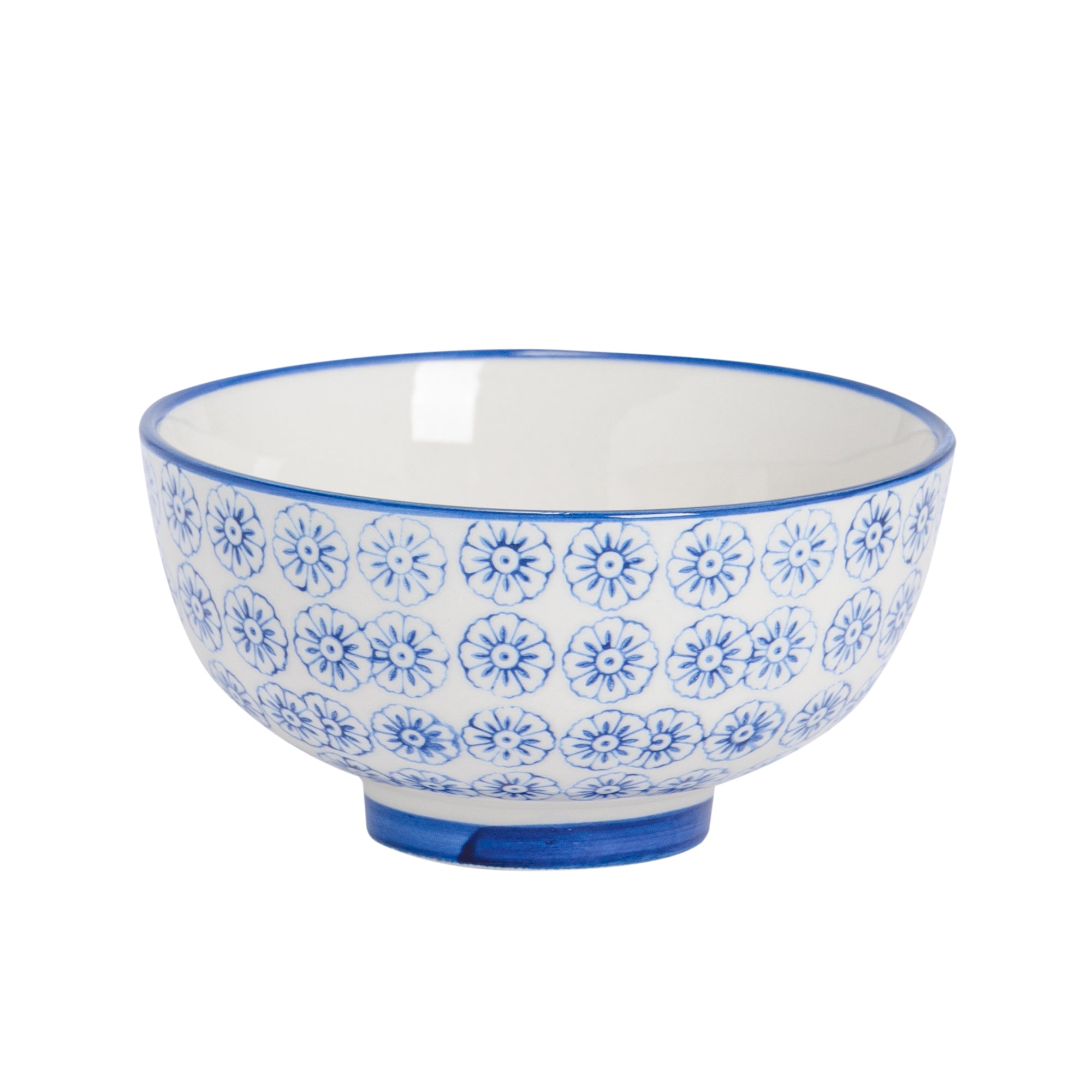 Nicola Spring Hand-Printed Rice Bowl - 12cm - Navy