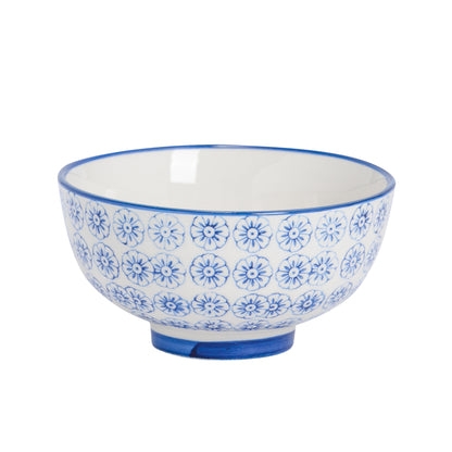 Nicola Spring Hand-Printed Rice Bowl - 12cm - Navy