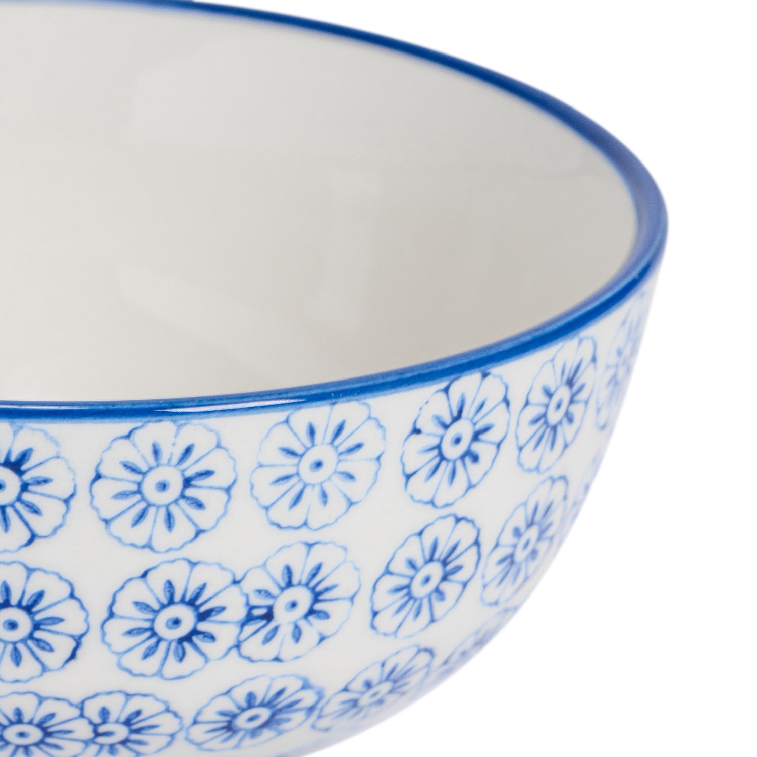 Hand-Printed Rice Bowl - 12cm - Navy