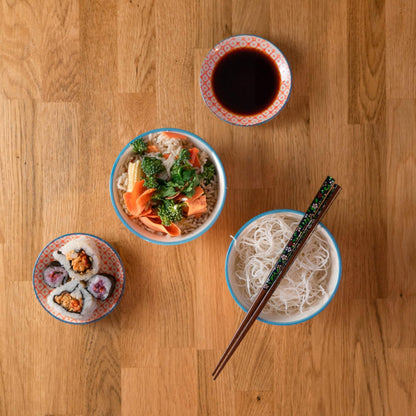 Nicola Spring Japanese Printed Patterned Crockery Bowls