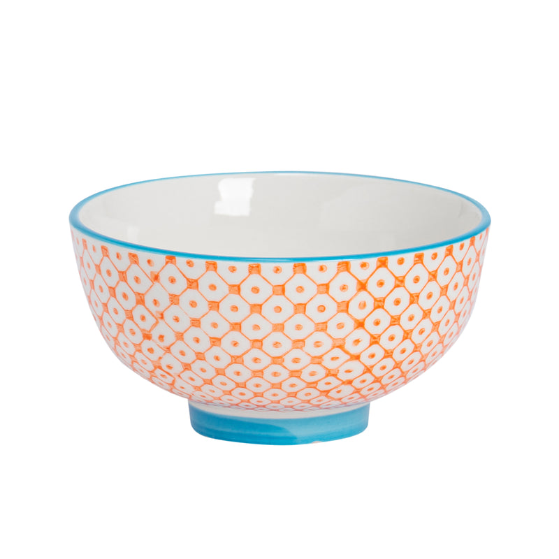Nicola Spring Hand-Printed Rice Bowl - 12cm - Orange