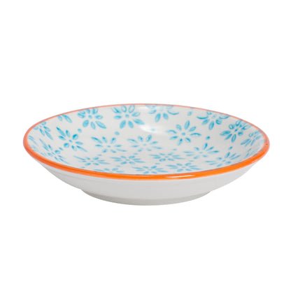 Nicola Spring Hand-Printed Sauce Dish - 10cm - Light Blue