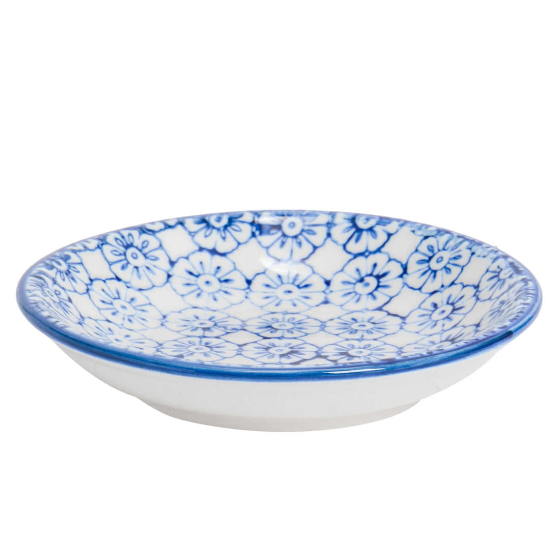 Nicola Spring Hand-Printed Sauce Dish - 10cm - Navy