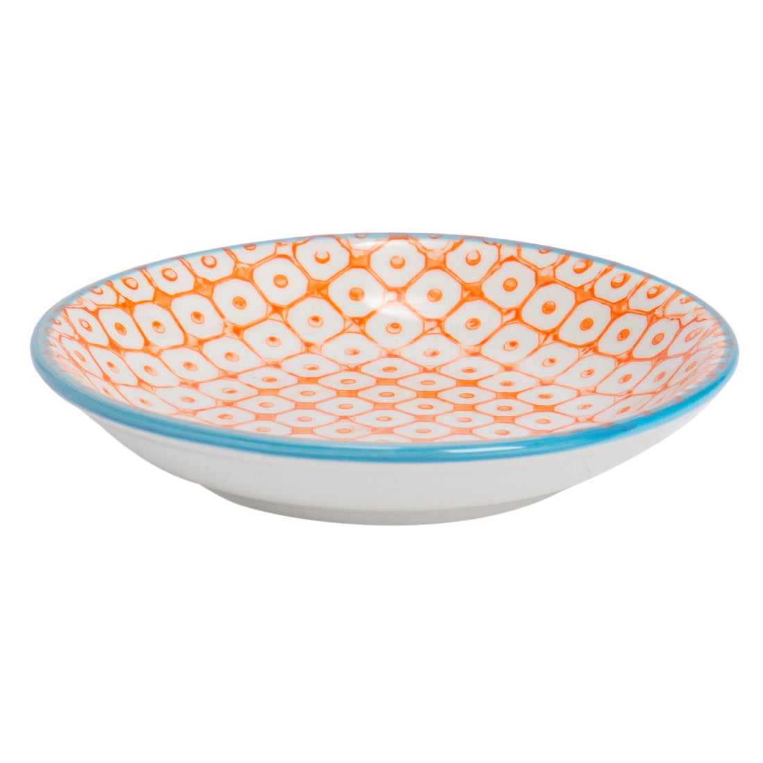 Nicola Spring Hand-Printed Sauce Dish - 10cm - Orange