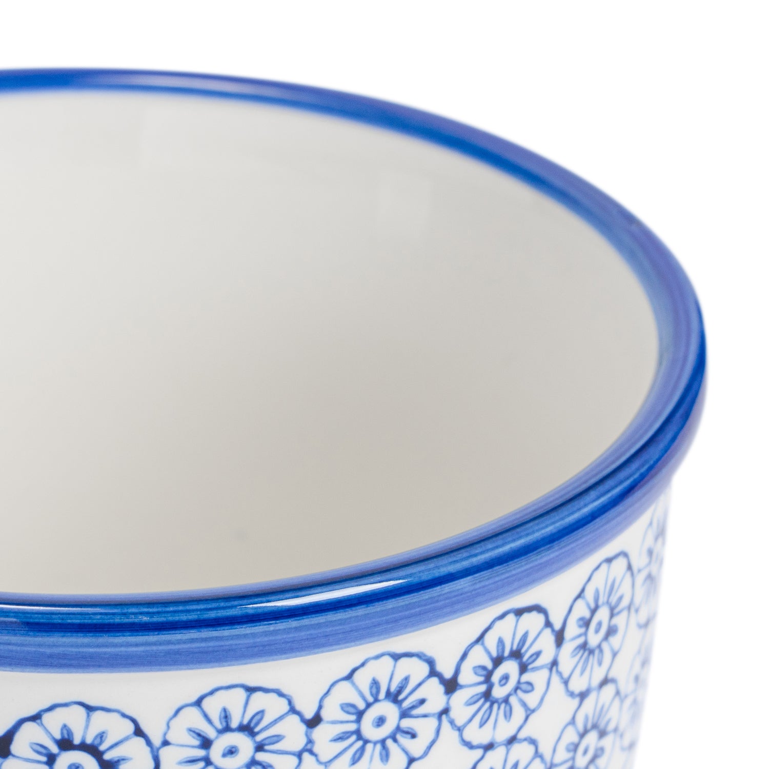 Hand-Printed Plant Pot - 14cm - Navy