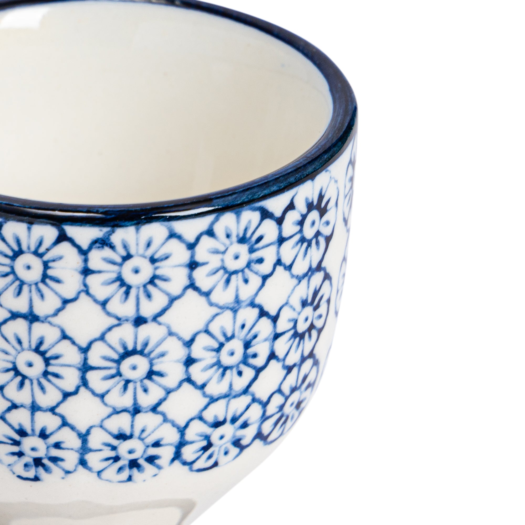 Hand-Printed Egg Cup - Navy
