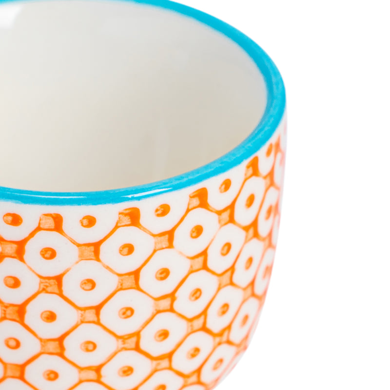 Nicola Spring Hand-Printed Egg Cup - Orange