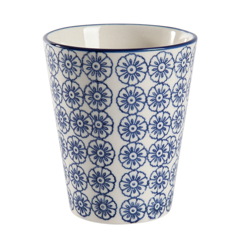 Nicola Spring Hand Printed Porcelain Mug - 300ml - Blue