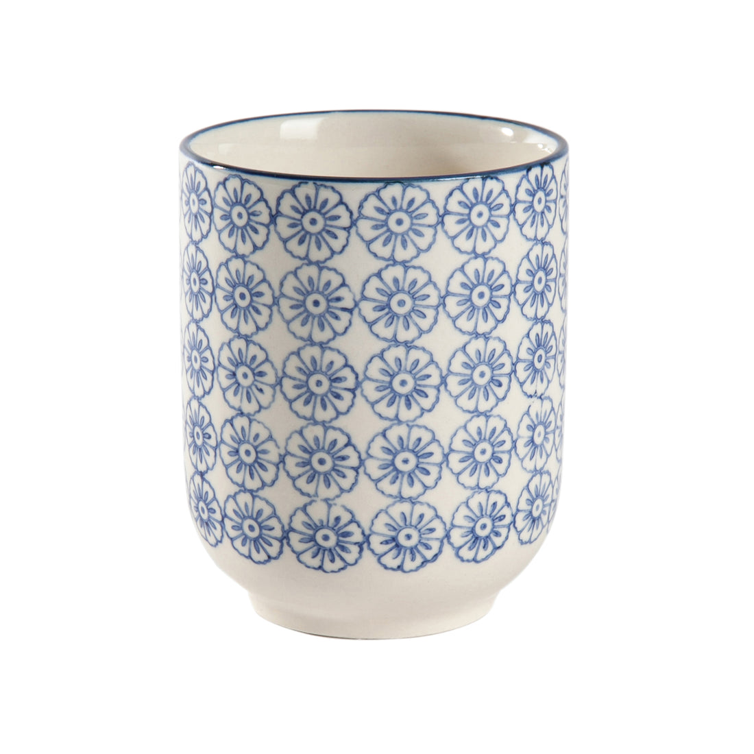 Nicola Spring Hand-Printed No Handle Mug - 280ml - Navy