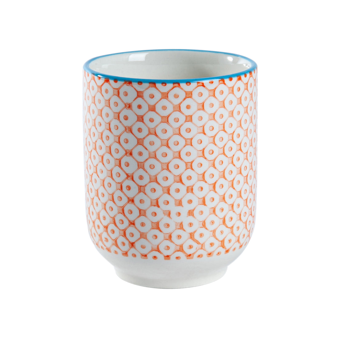 Nicola Spring Hand-Printed No Handle Mug - 280ml - Orange