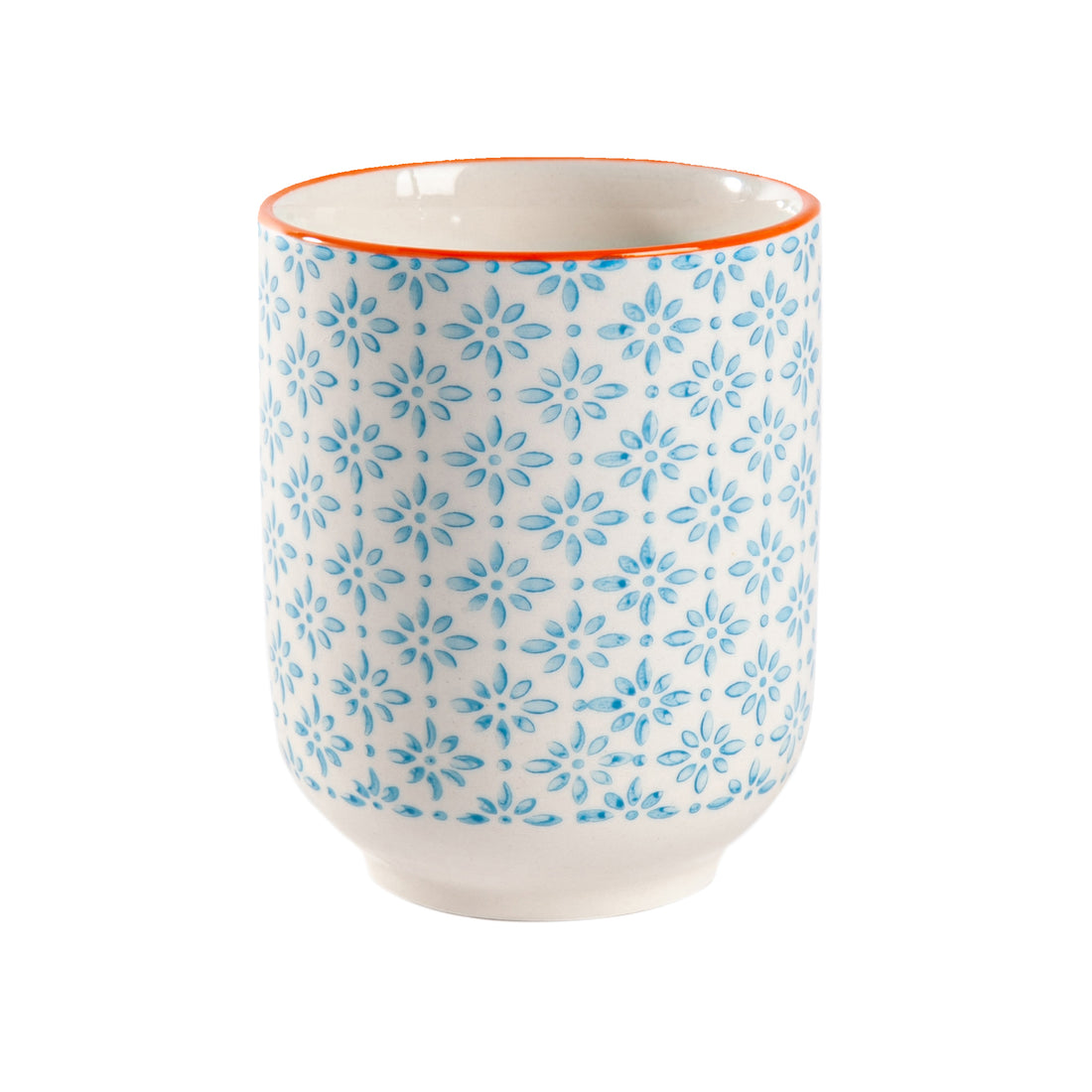 Nicola Spring Hand-Printed No Handle Mug - 280ml - Light Blue