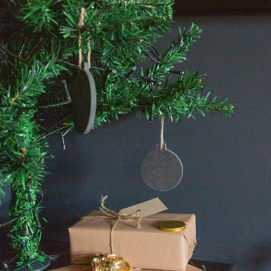 Slate Christmas Tree Decoration - Bauble