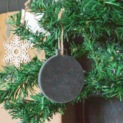 Slate Christmas Tree Decoration - Bauble