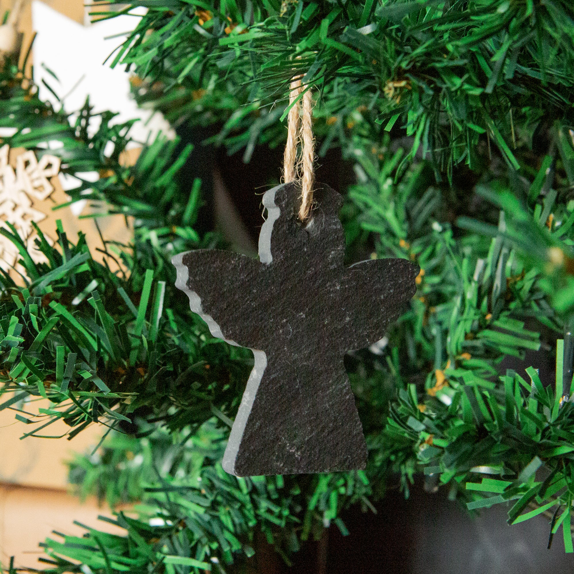 Slate Christmas Tree Decoration - Angel