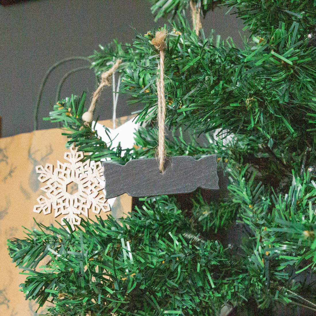 Slate Christmas Tree Decoration - Cracker