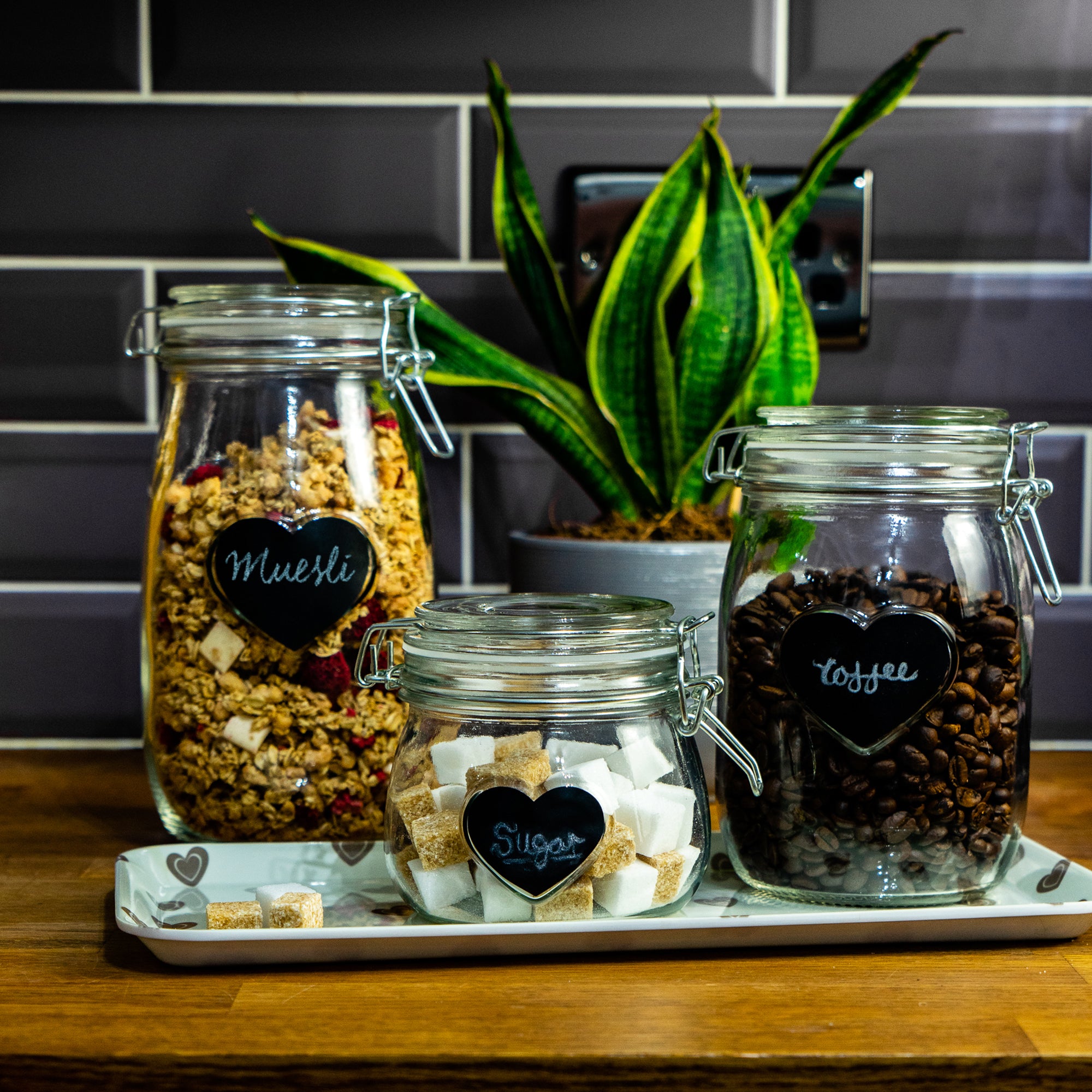 Storage Jar Sticker Set - Heart - Large