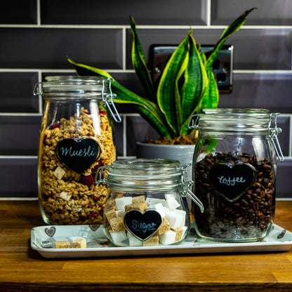 Storage Jar Sticker Set - Heart - Large