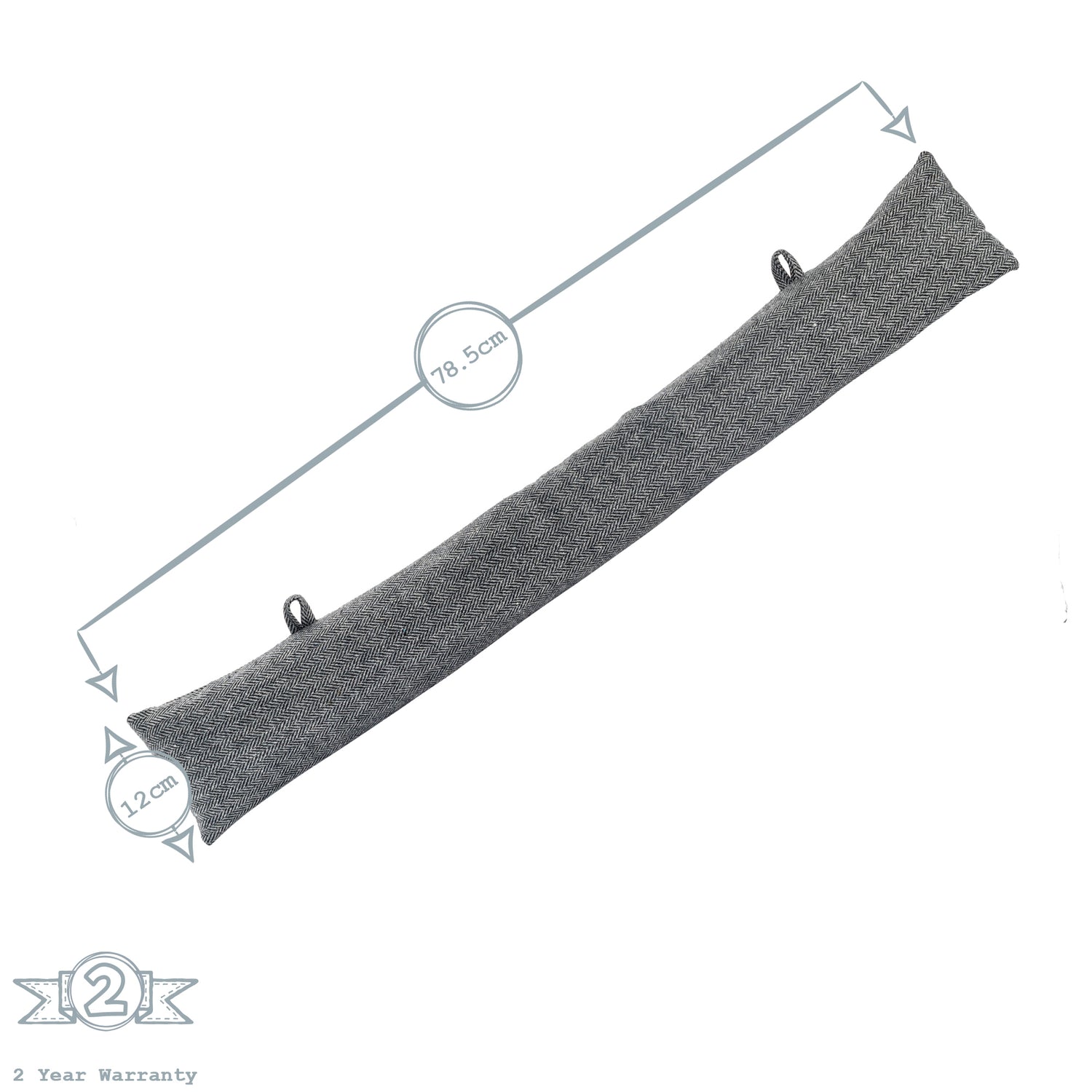 Fabric Door Snake - Grey with Heart