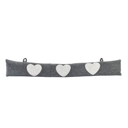 Nicola Spring Fabric Door Snake - Grey with Heart
