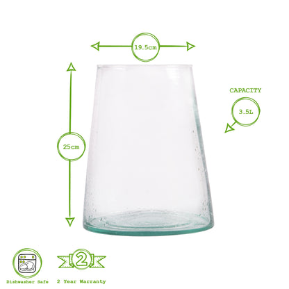 Jebel Recycled Glass Large Vase - Clear