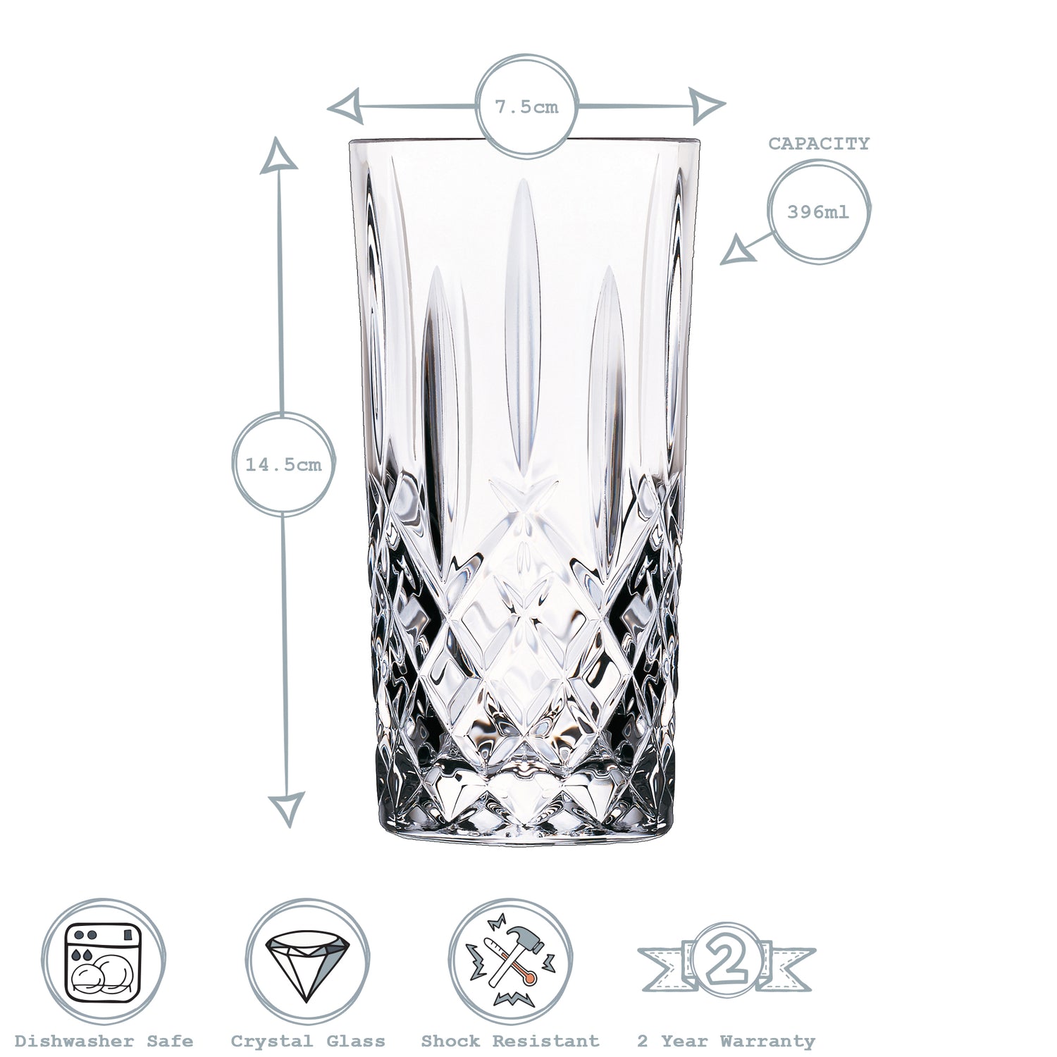 RCR Orchestra Hiball Glass 396ml