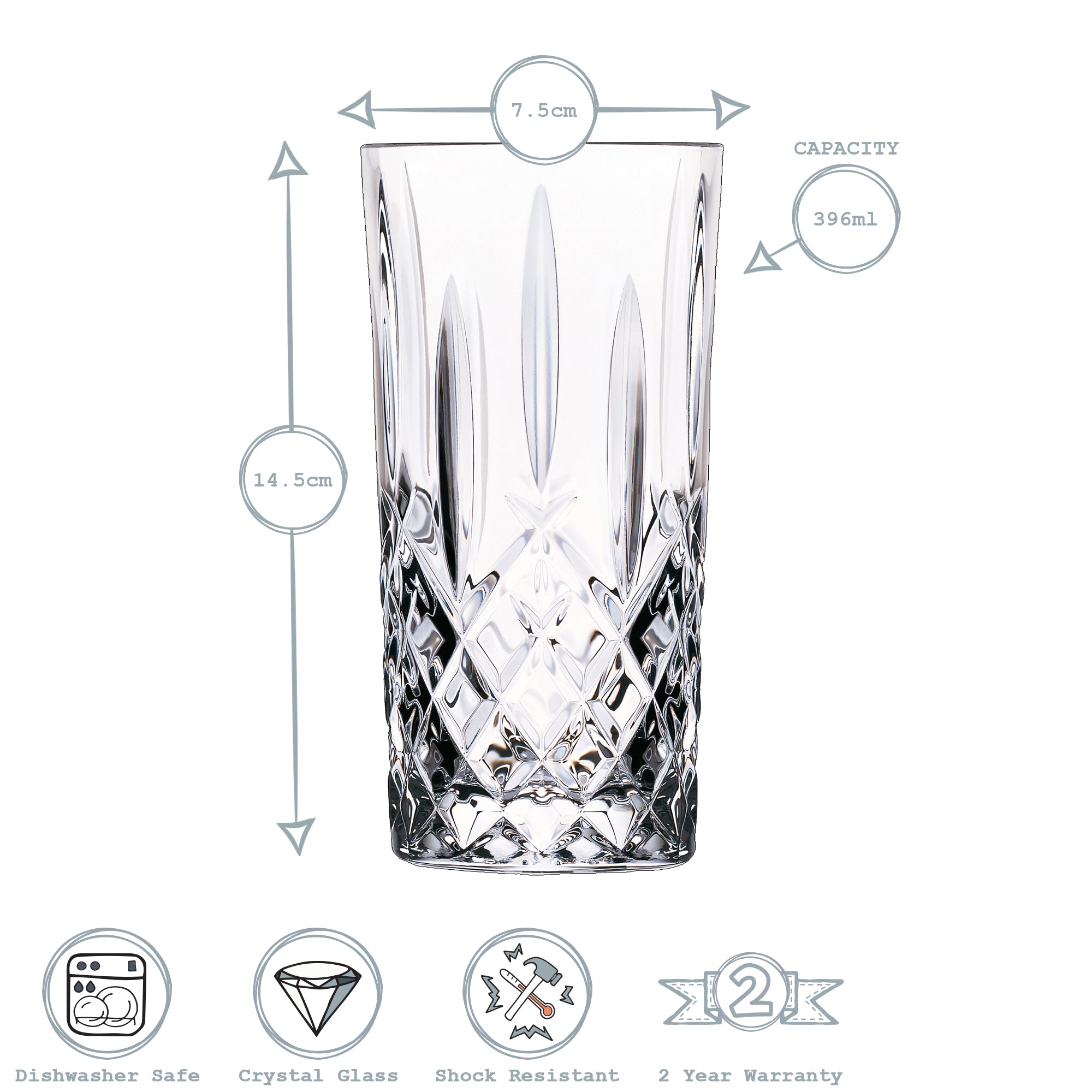 RCR Orchestra Hiball Glass 396ml