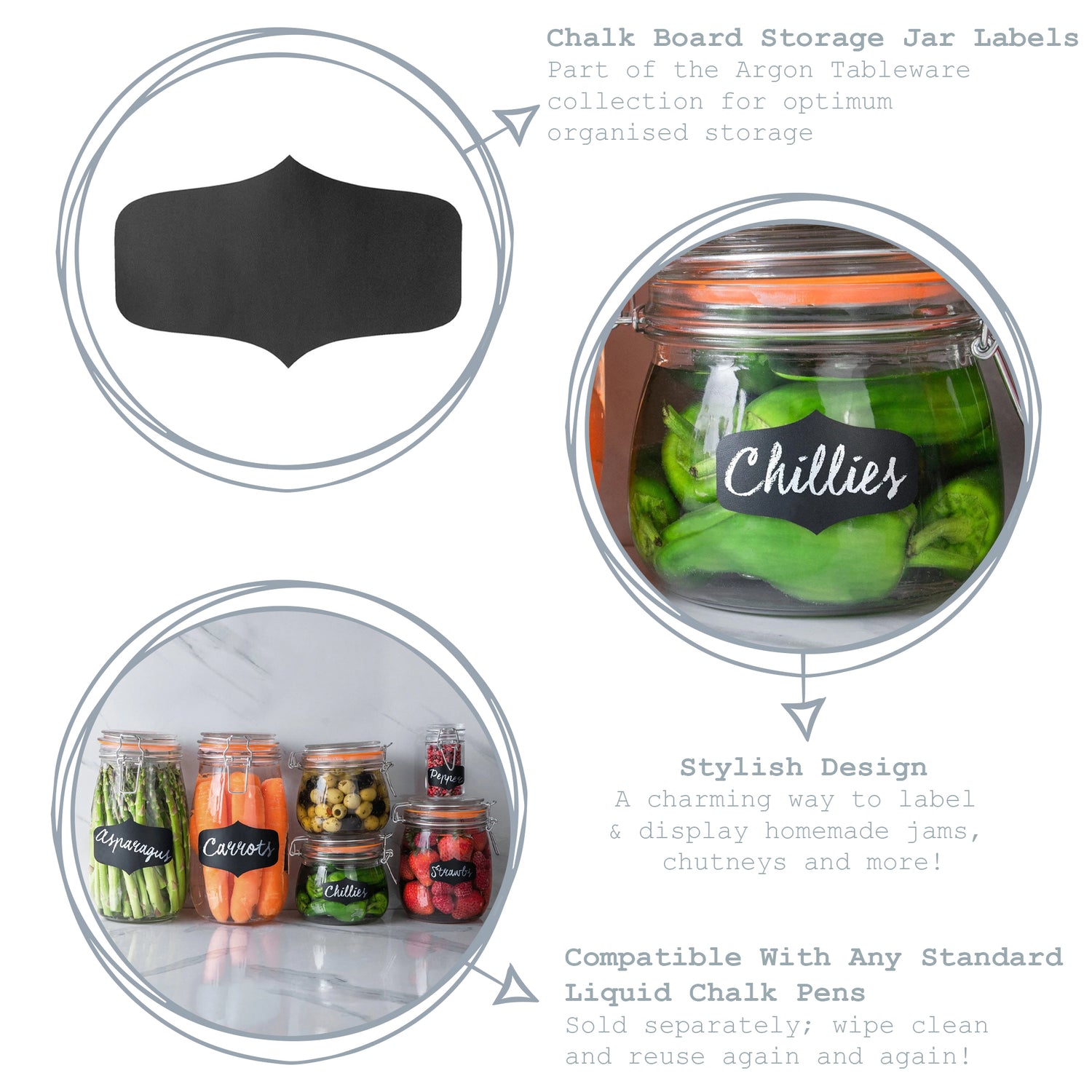 Chalk Board Stickers - 5.5 x 3.5cm - Small - Sheet of 6