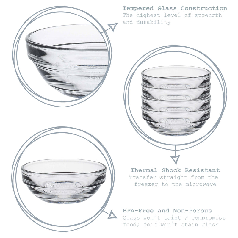 Duralex Lys Glass Stacking Bowl - 7.5cm