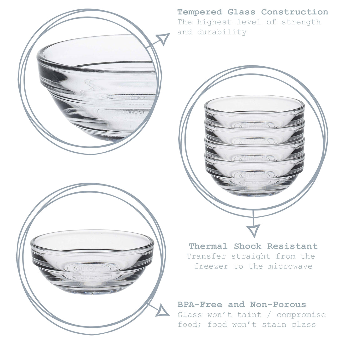 Lys Glass Stacking Bowl - 9cm