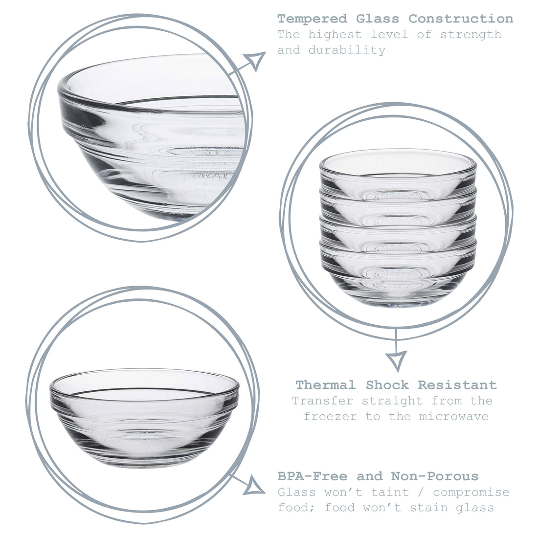 Lys Glass Stacking Bowl - 10.5cm