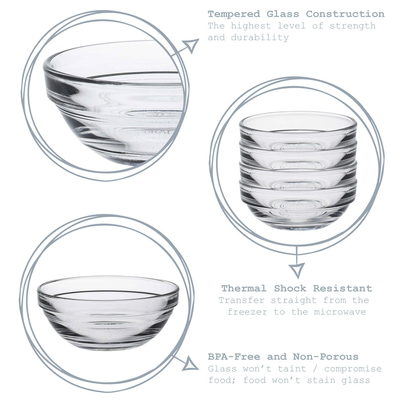 Duralex Lys Glass Stacking Bowl - 10.5cm