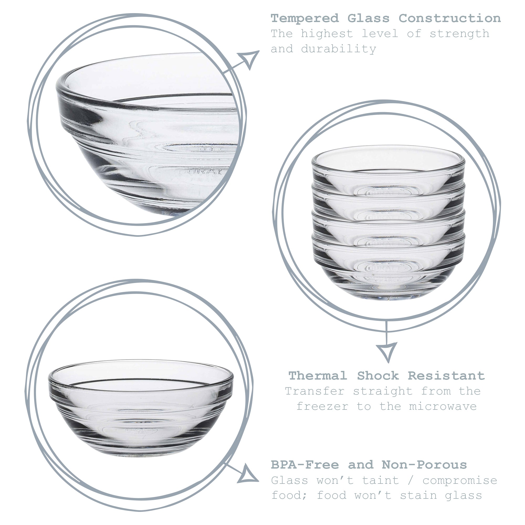 Lys Glass Stacking Bowl - 23cm