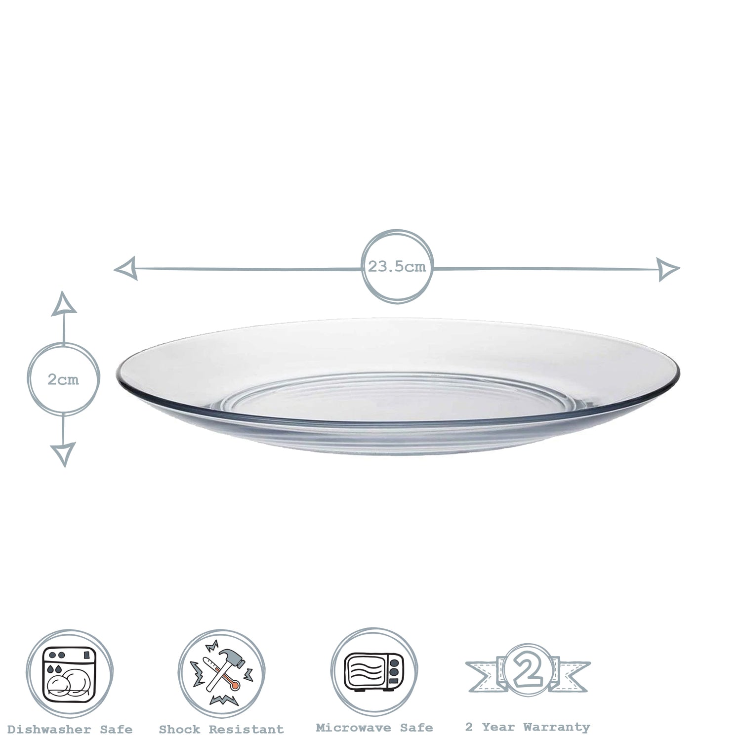 Lys Glass Dinner Plate - 23.5cm