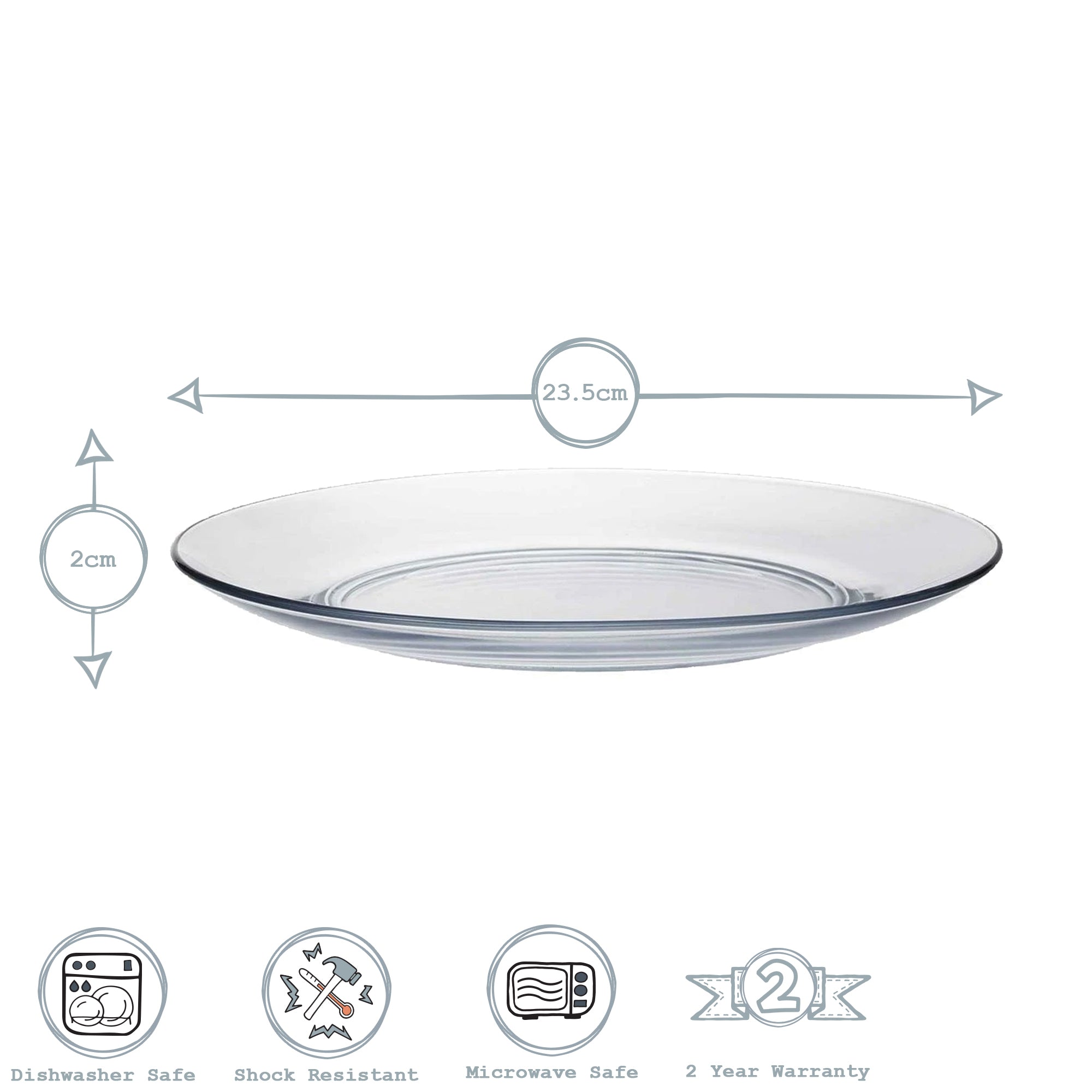 Lys Glass Dinner Plate - 23.5cm