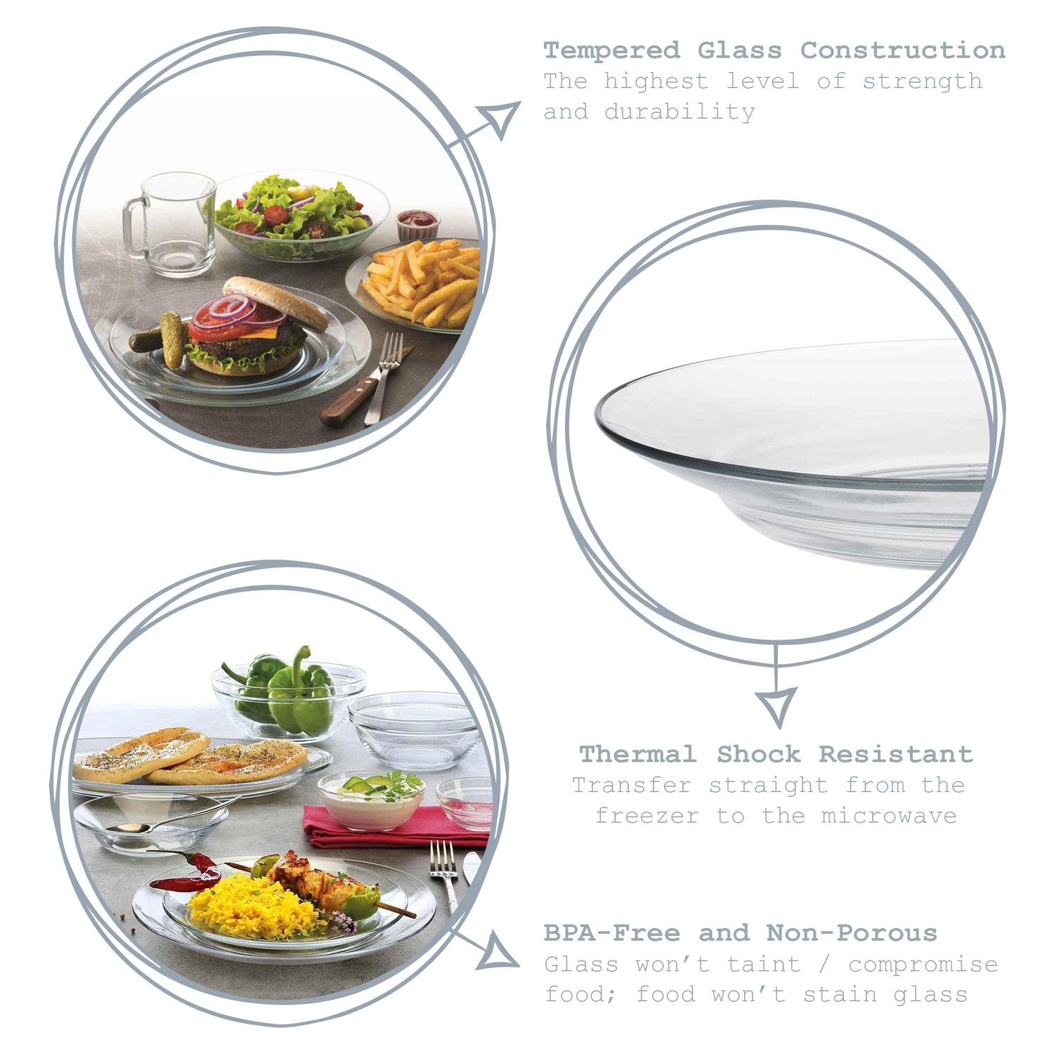 Lys Glass Soup Plate - 23.5cm