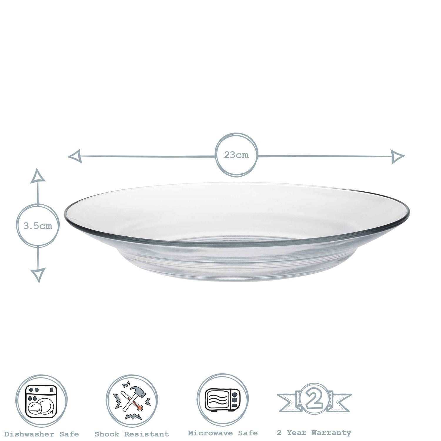 Lys Glass Soup Plate - 23.5cm