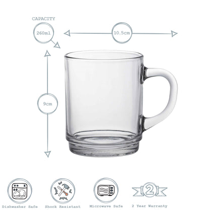 Clear 260ml Versailles Glass Coffee Mug