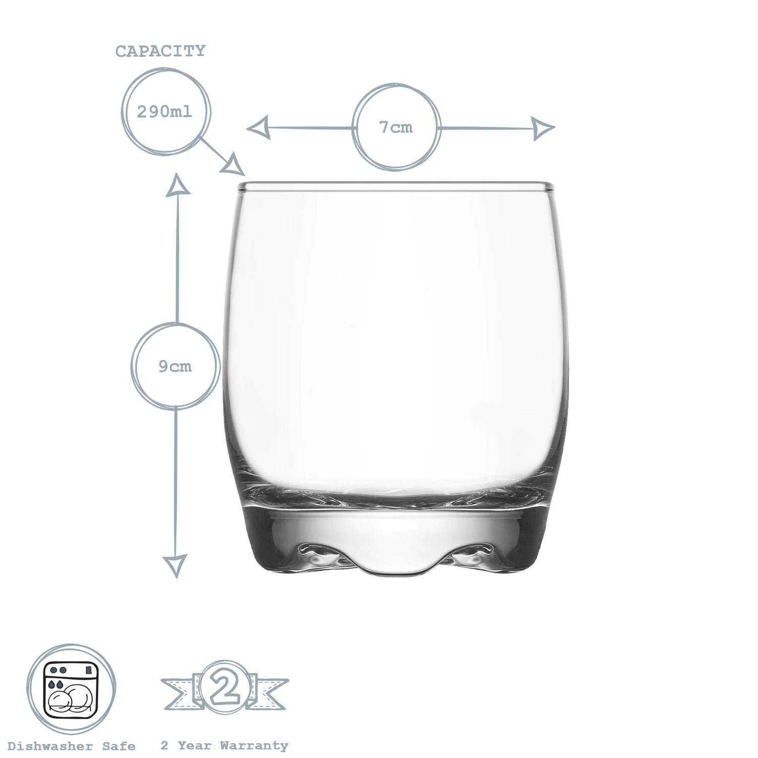 Adora Whisky Glass - 290ml