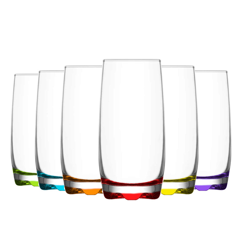 LAV 6 Piece Adora Rainbow Highball Glasses Set - 390ml
