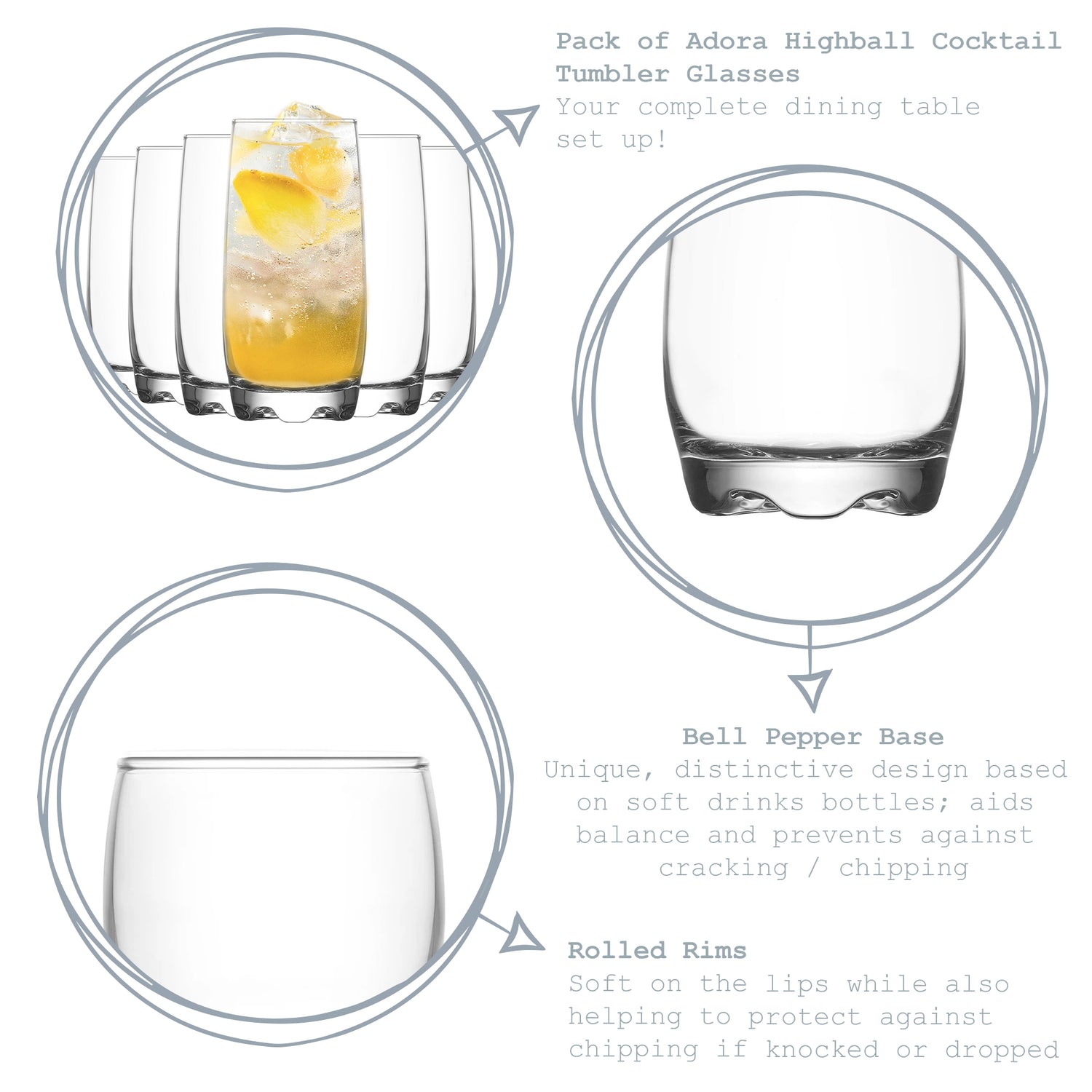Adora Highball Glass - 390ml