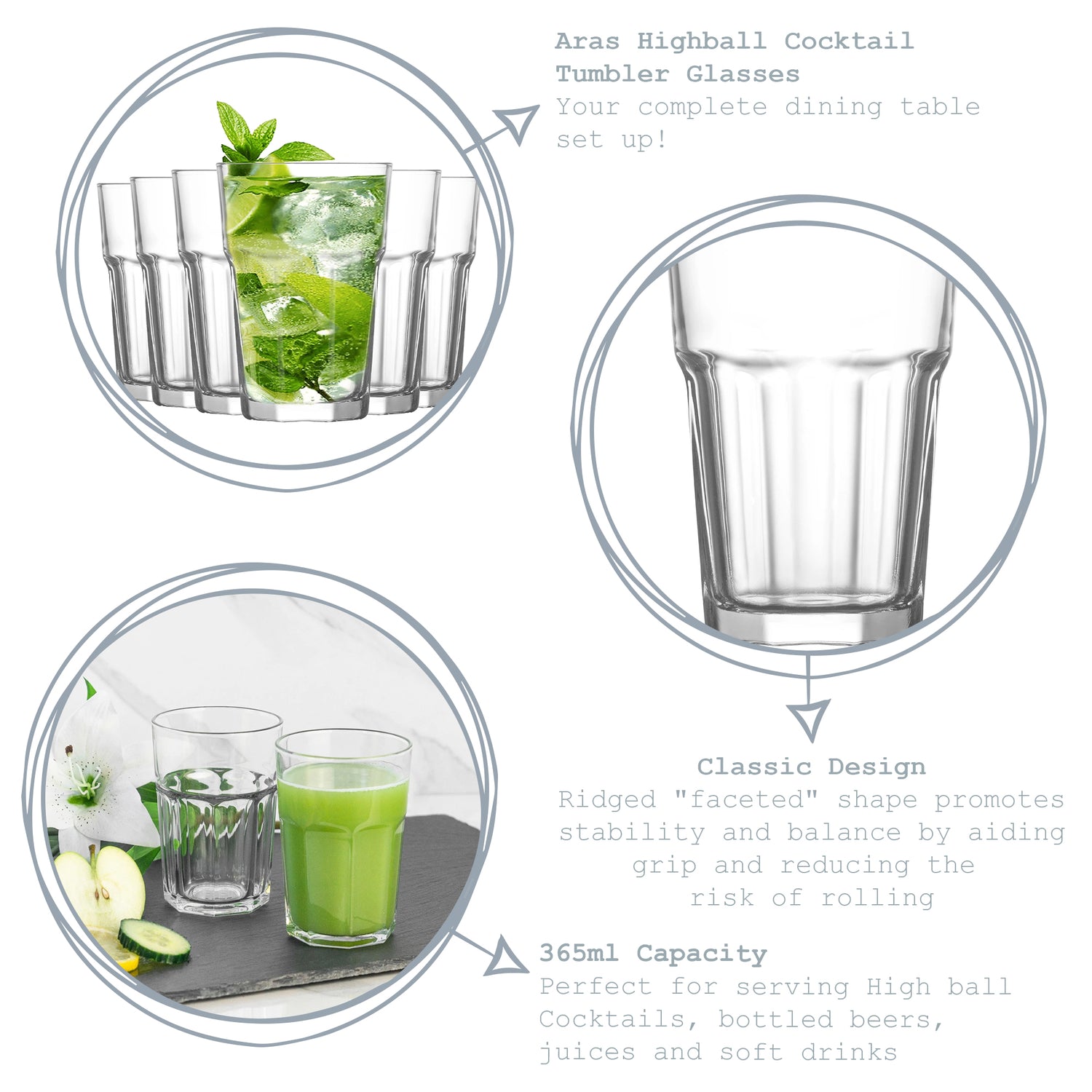 Aras Highball Glass -  365ml