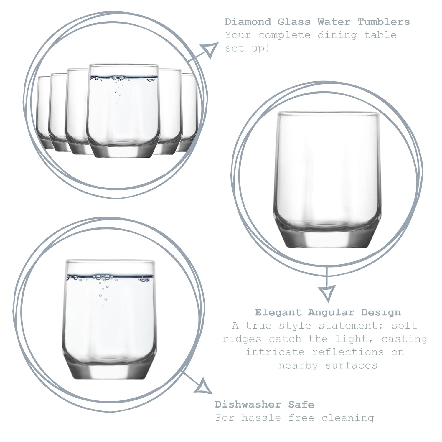 Diamond Water Tumbler - 215ml