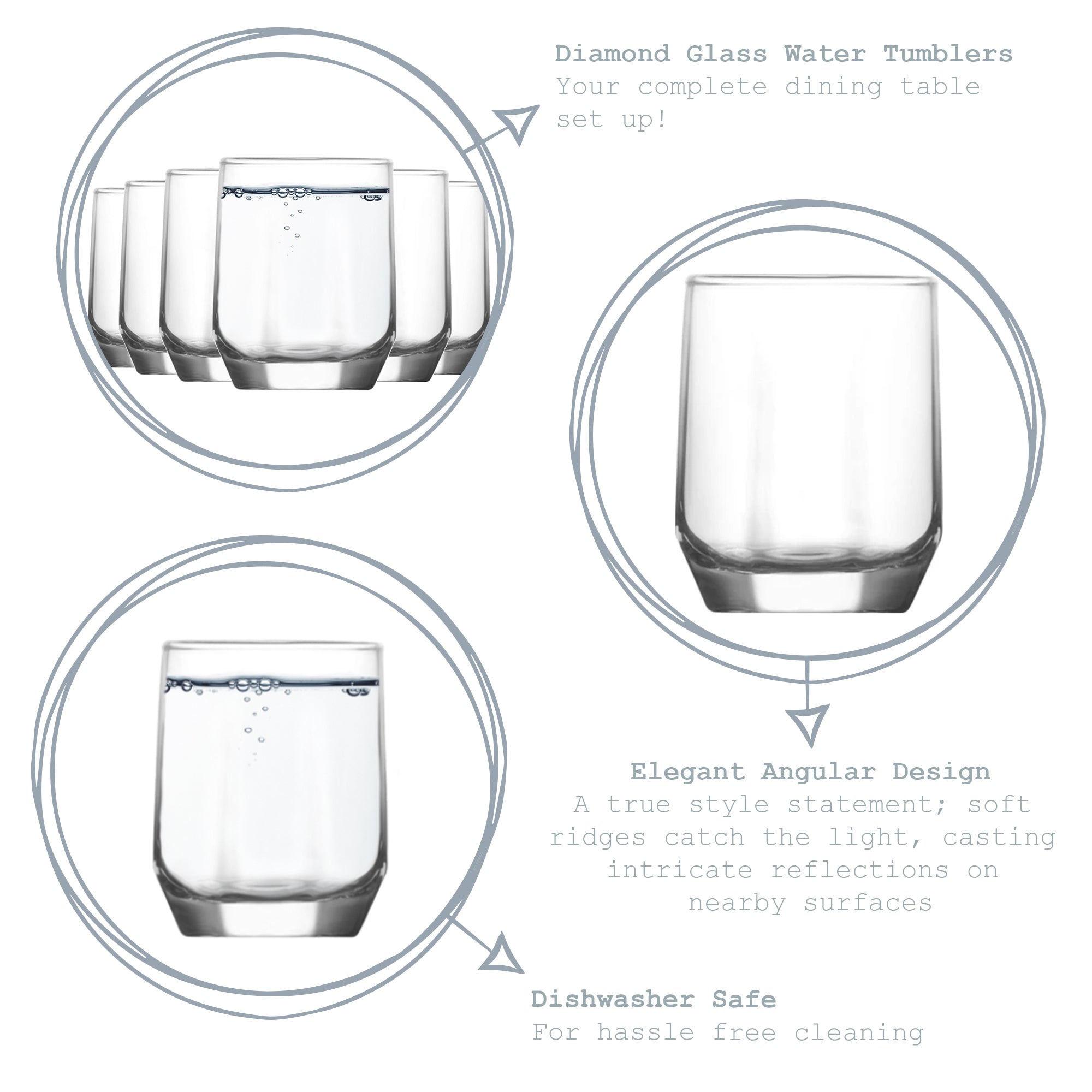 Diamond Water Tumbler - 215ml