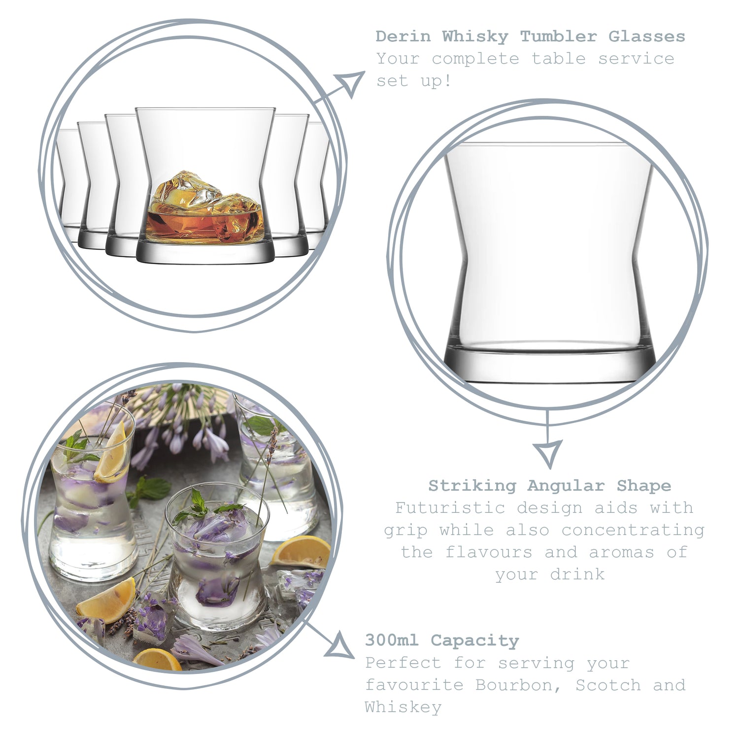 Derin Whisky Glass - 300ml