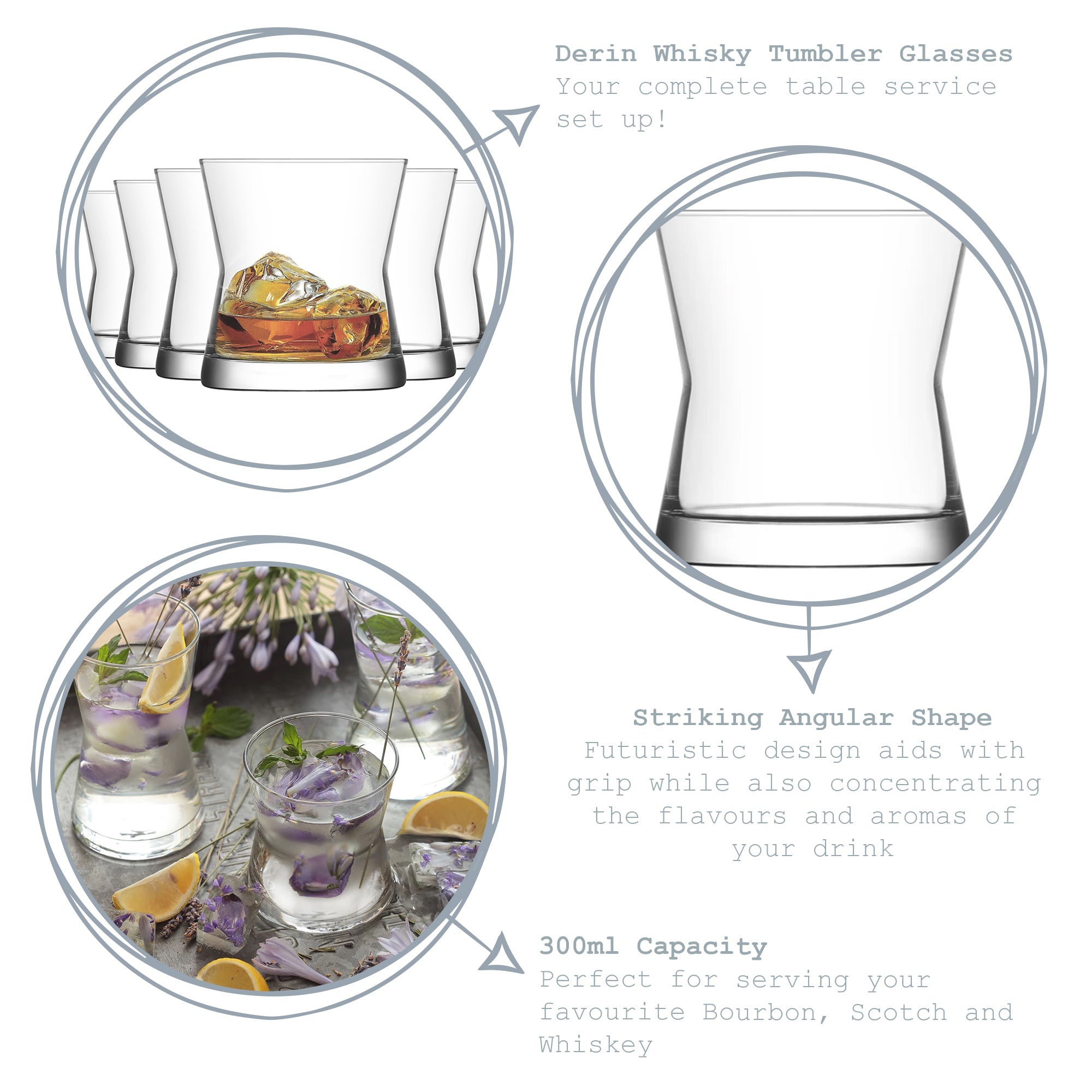 Derin Whisky Glass - 300ml