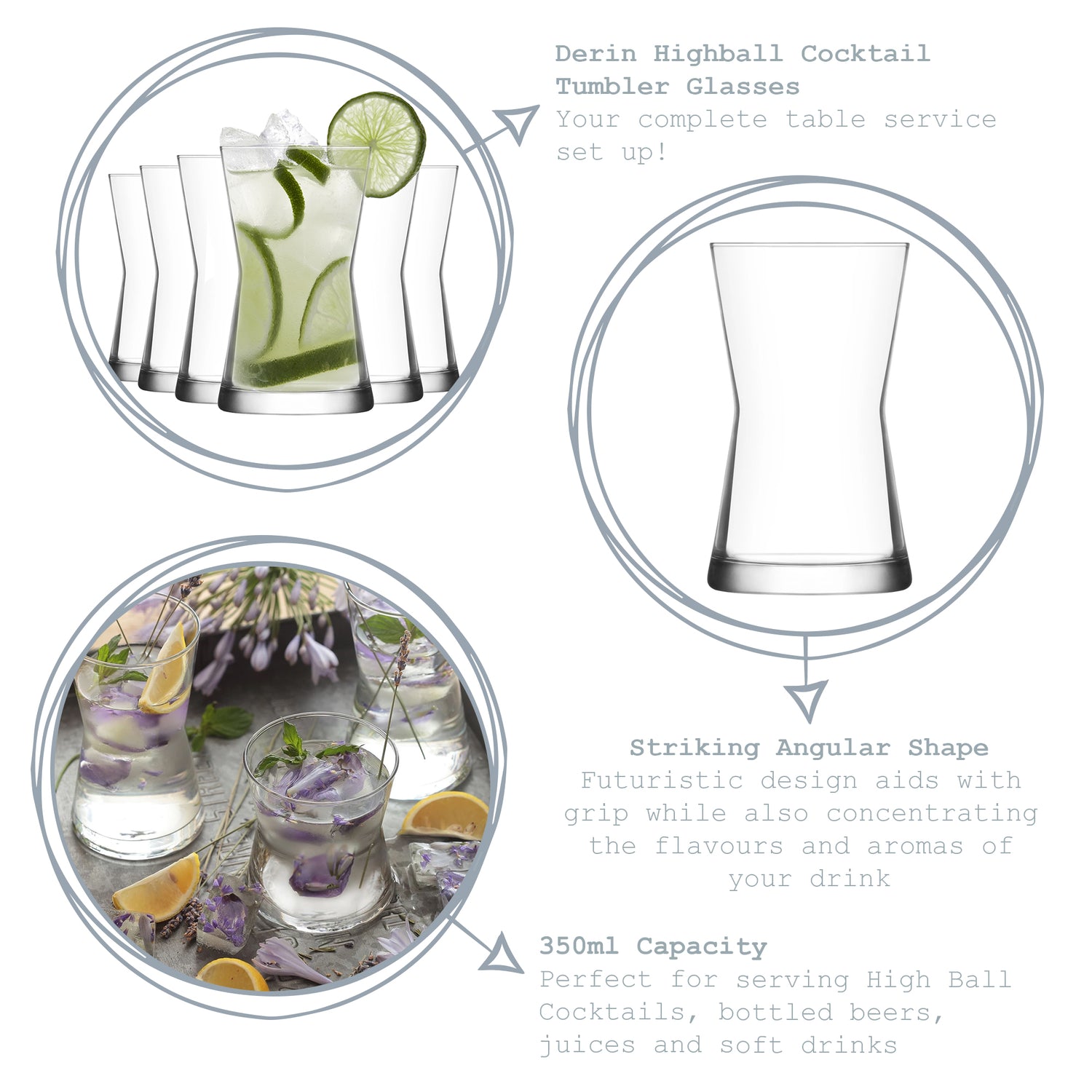 Derin Highball Glass - 350ml