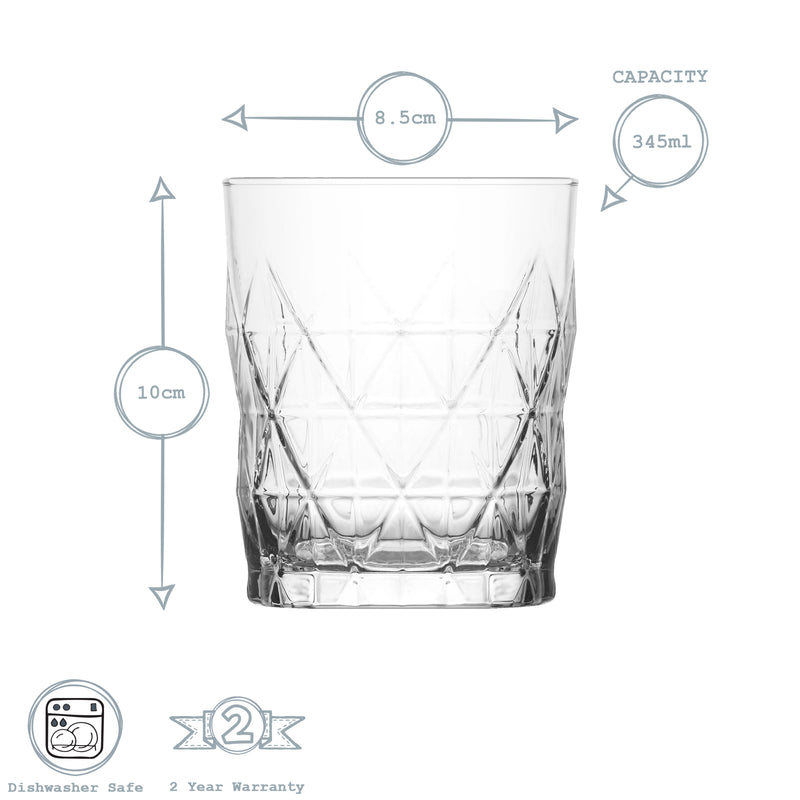 LAV Keops Art Deco Whisky Glass - 345ml