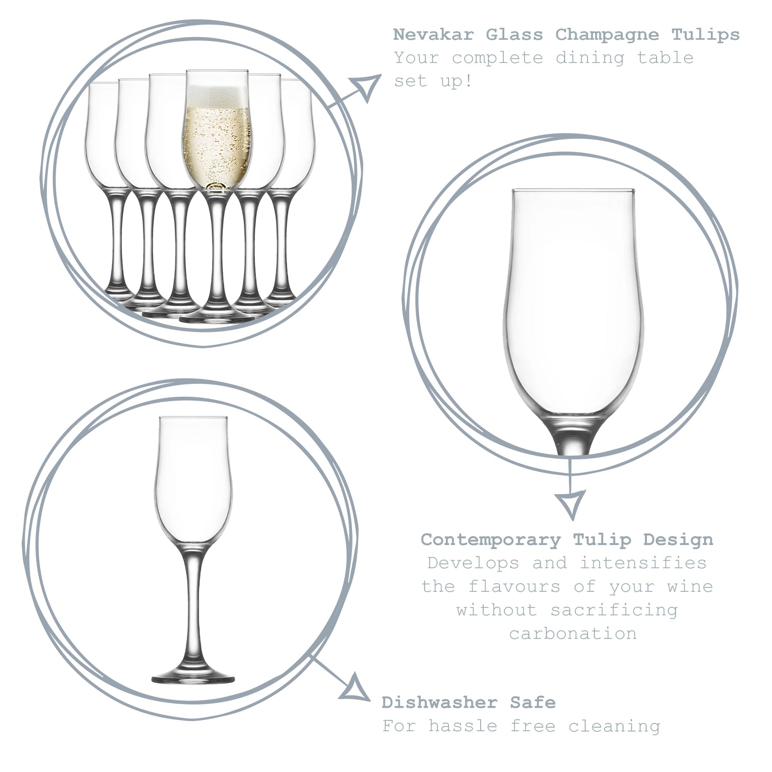 Nevakar Champagne Flute - 195ml